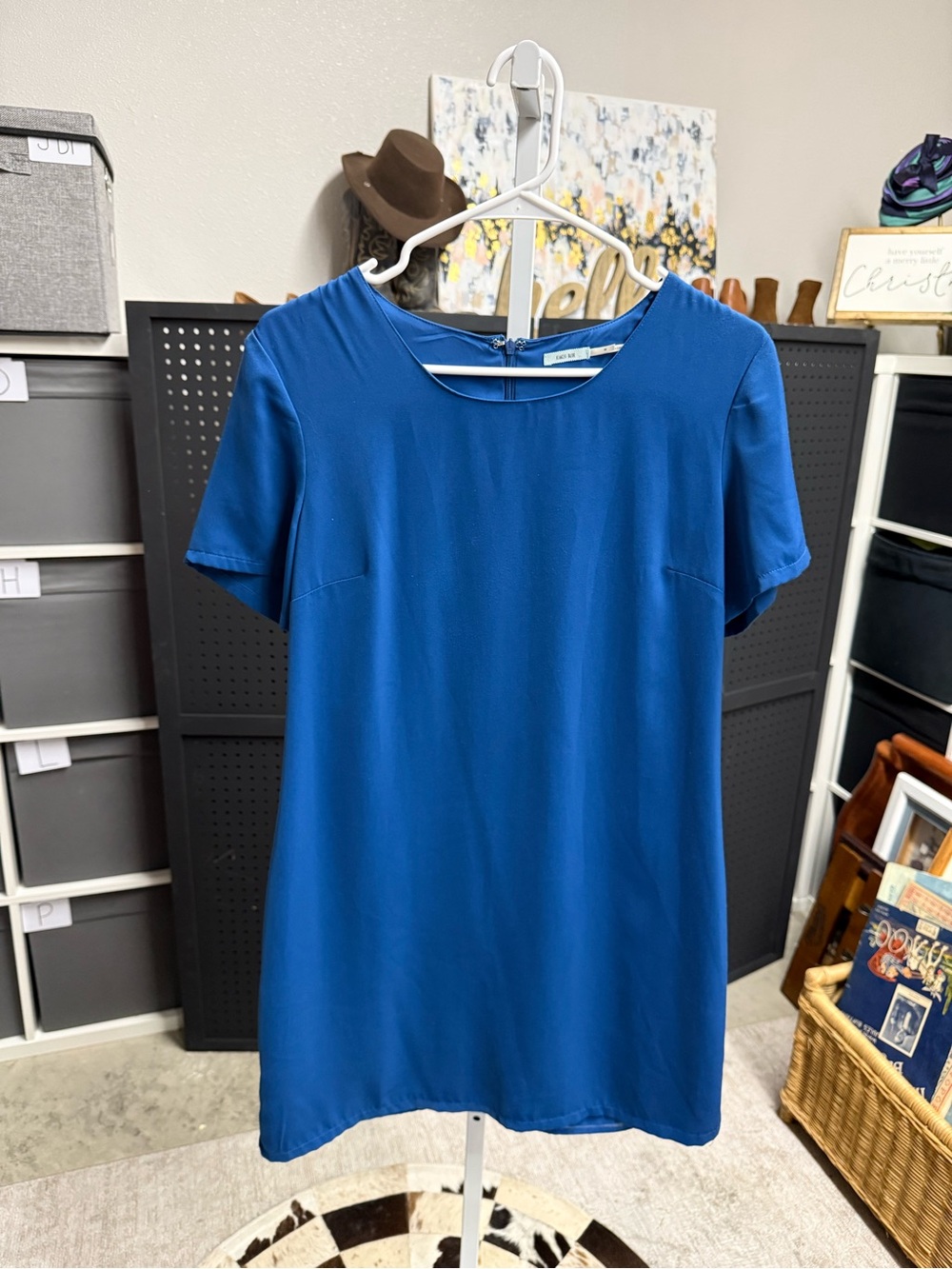 Kimchi Blue Royal Blue Shift Dress - Classic Short Sleeve